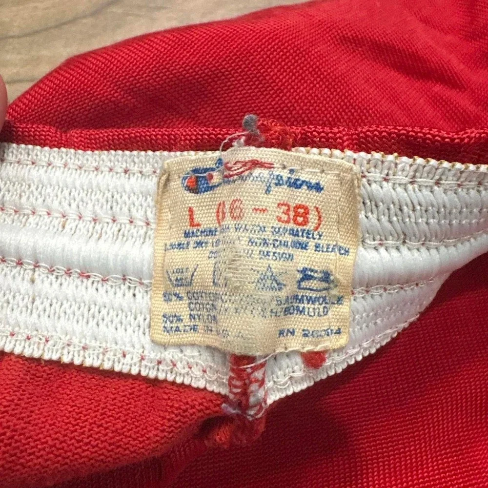 Vintage Y2K Champion Red Basketball Shorts High School USA 70s 80s Large
